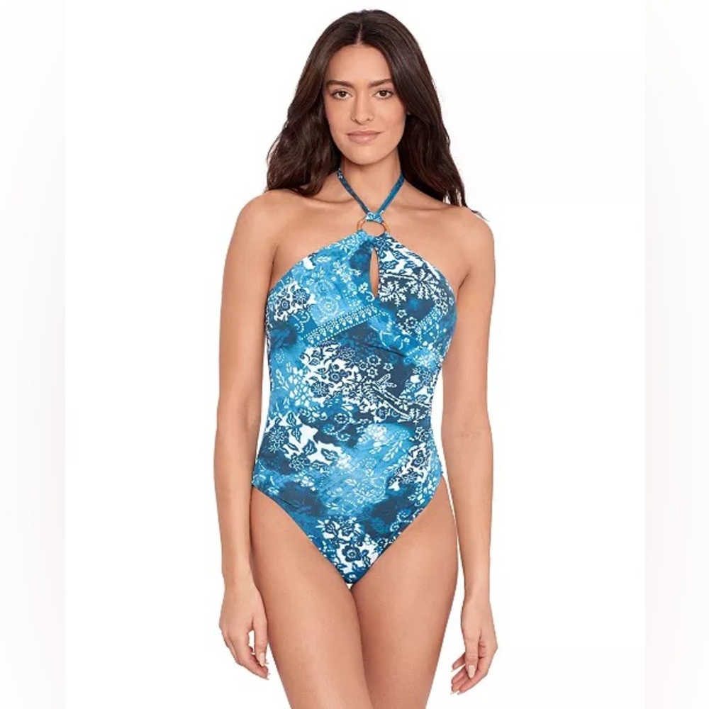 NWT Lauren Ralph Lauren Women's Ring One-Piece Swimsuit Size 10
